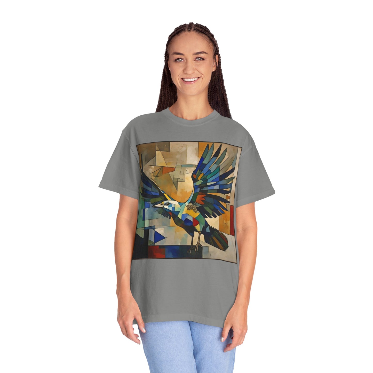 Colorful Bird Art Unisex T-Shirt - Vibrant Garment-Dyed Tee