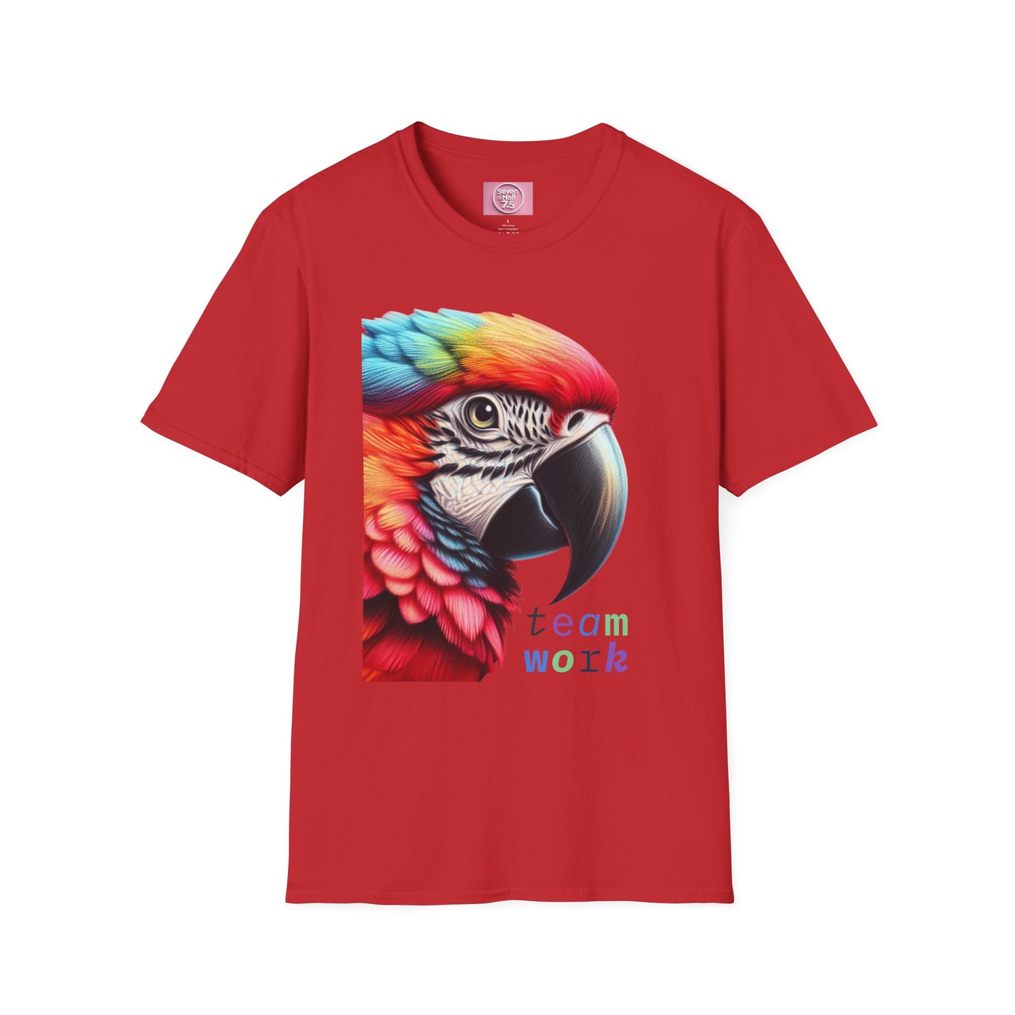 Vibrant Parrot Teamwork T-Shirt for Nature Lovers