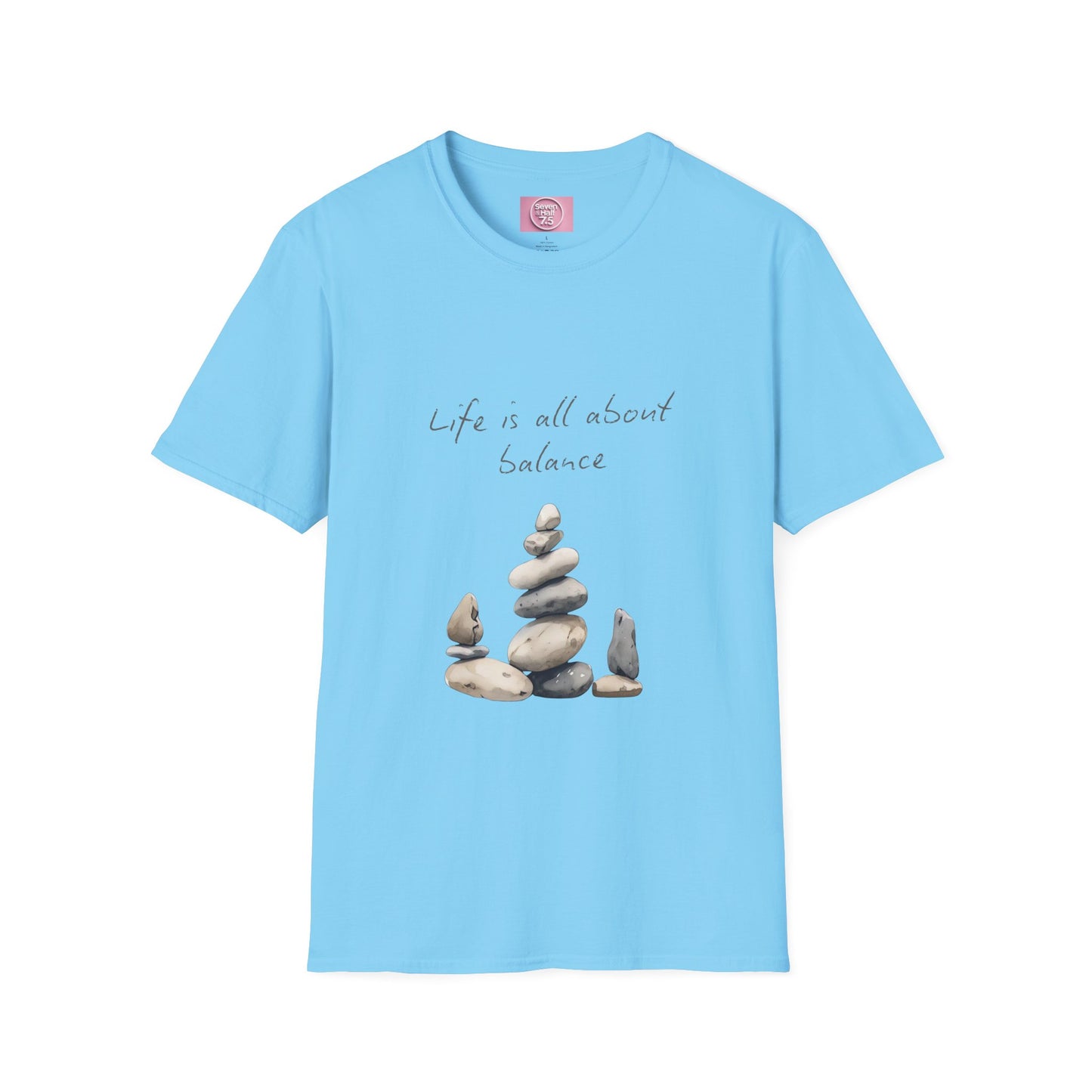 Unisex Softstyle T-Shirt - "Life is all about Balance" Design - Perfect for Mindfulness and Relaxation