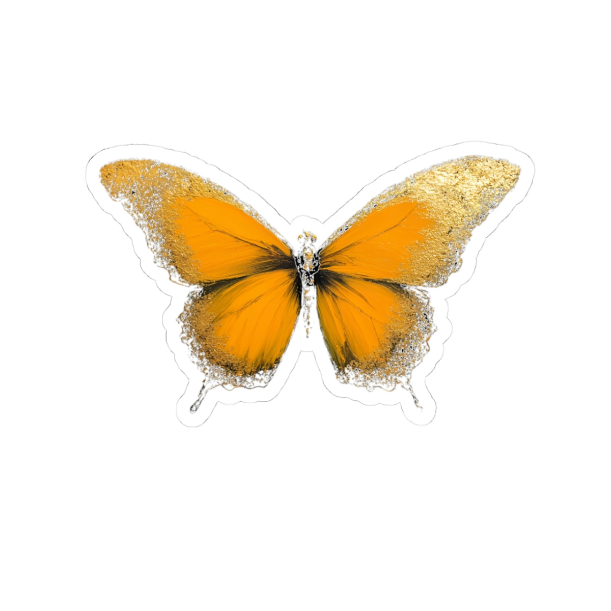 Elegant Butterfly Kiss-Cut Stickers - Gold & Orange Art for Personalization