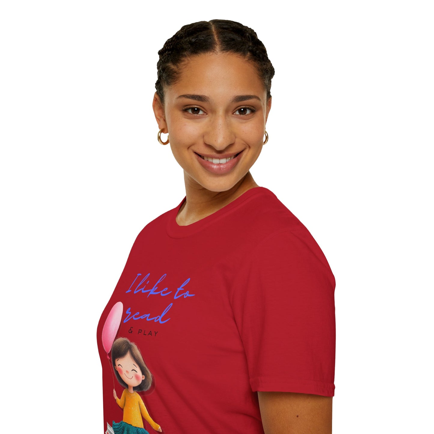 Women's Fun T-Shirt - "I Like to Read & Play"
