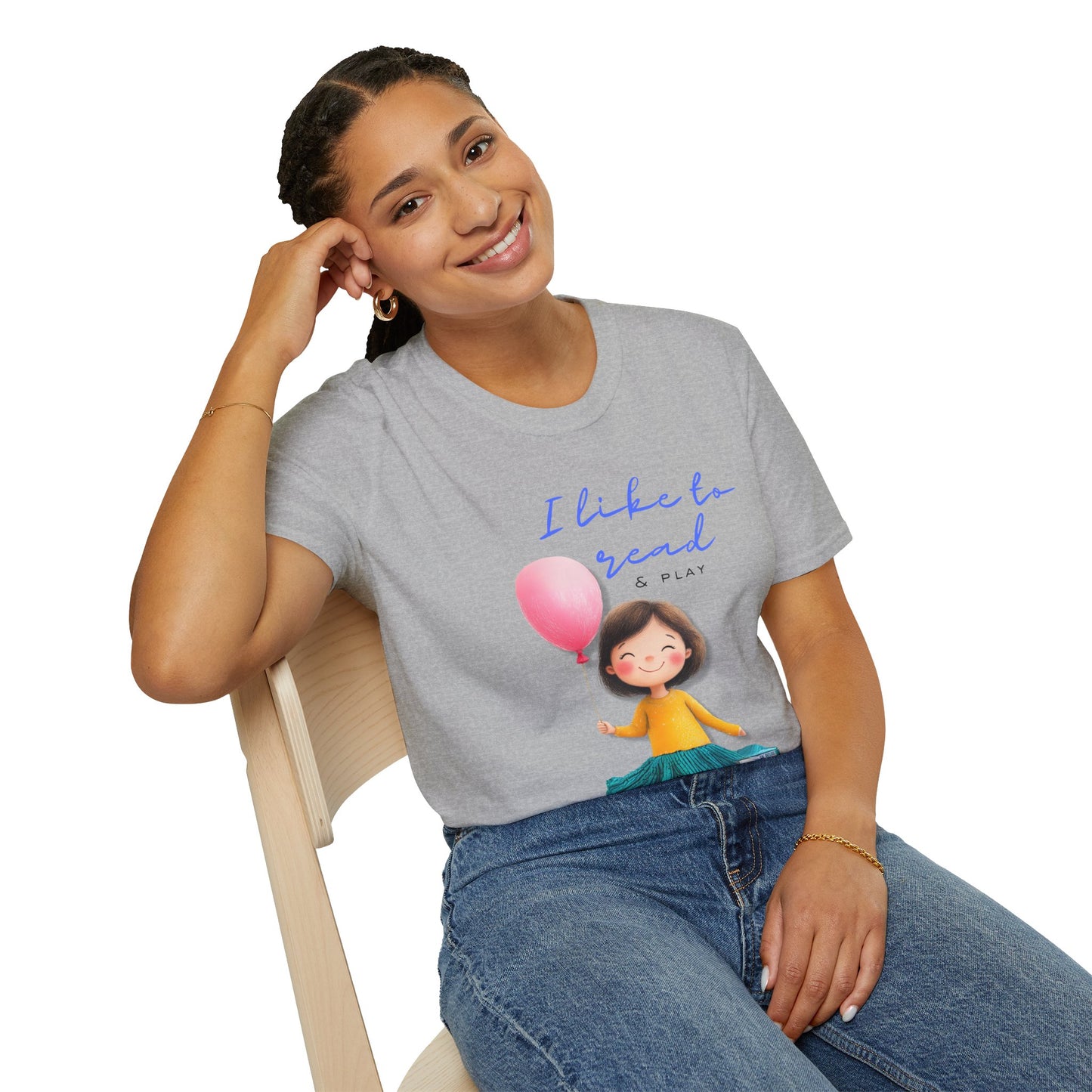 Women's Fun T-Shirt - "I Like to Read & Play"