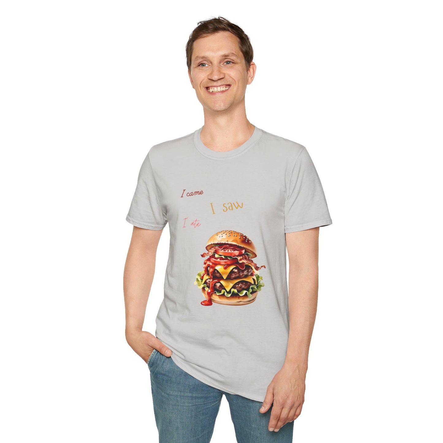 I Came, I Ate Burger Graphic Unisex Softstyle T-Shirt