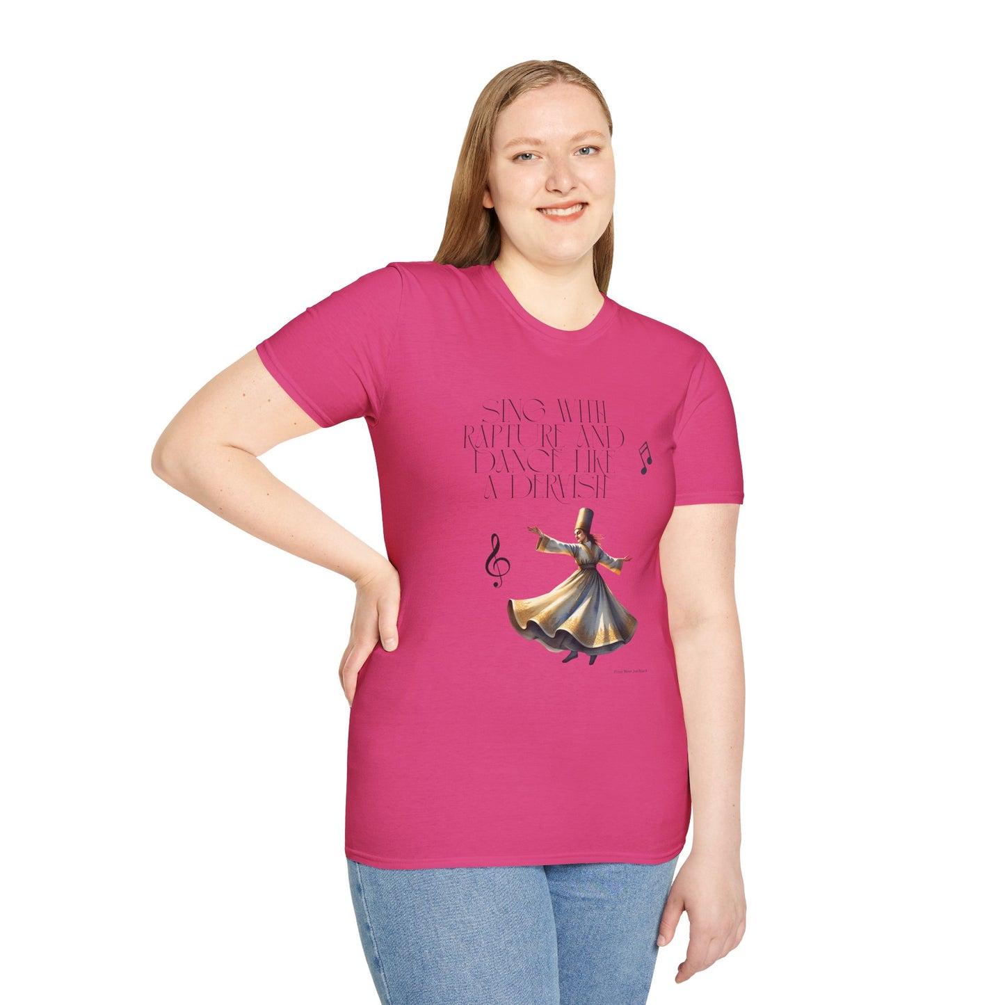 Inspirational Dance Unisex Softstyle T-Shirt - 'Sing with Rapture and Dance Like a Dervish'