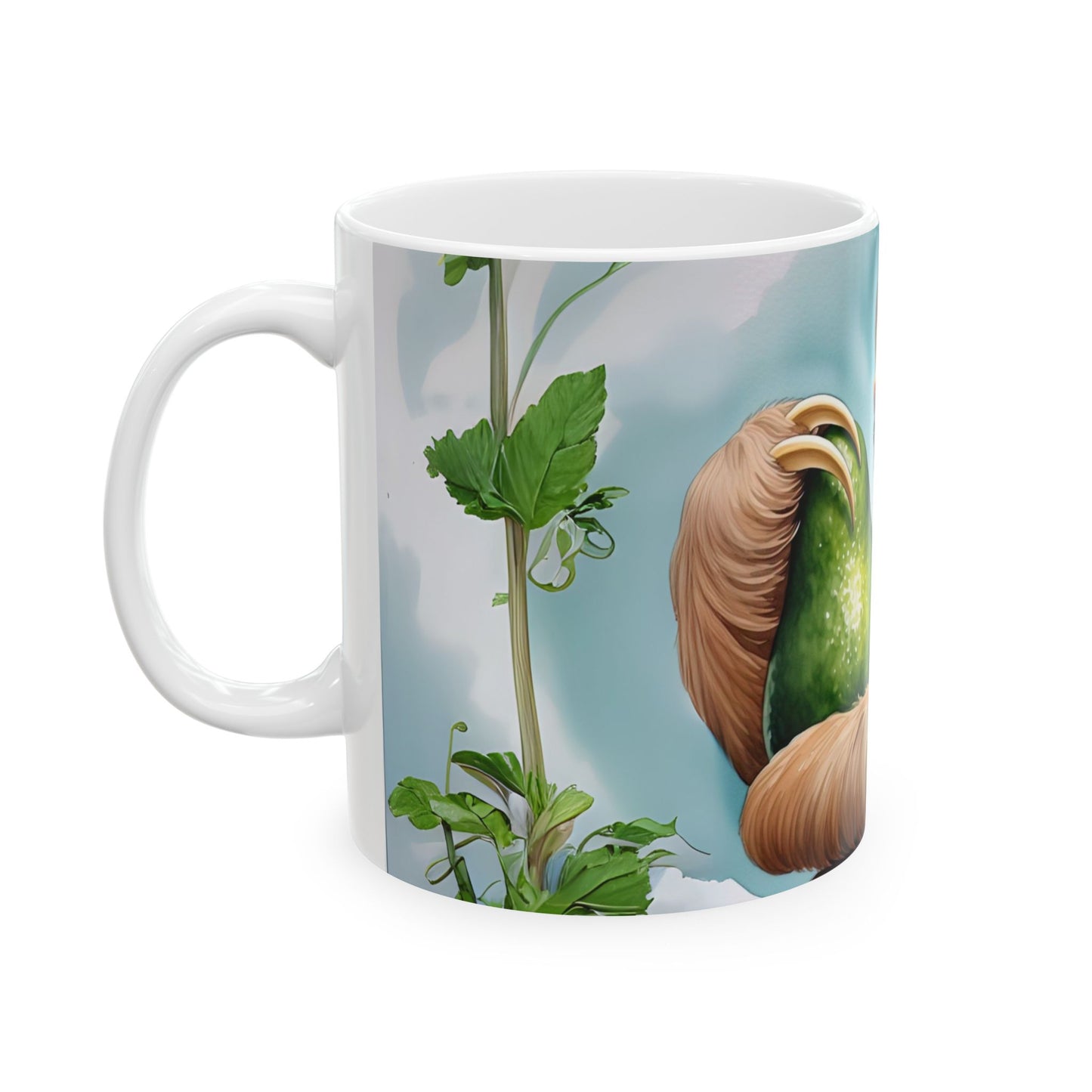 Sloth Love Ceramic Mug - Cute Avocado Design, Perfect Gift for Nature Lovers