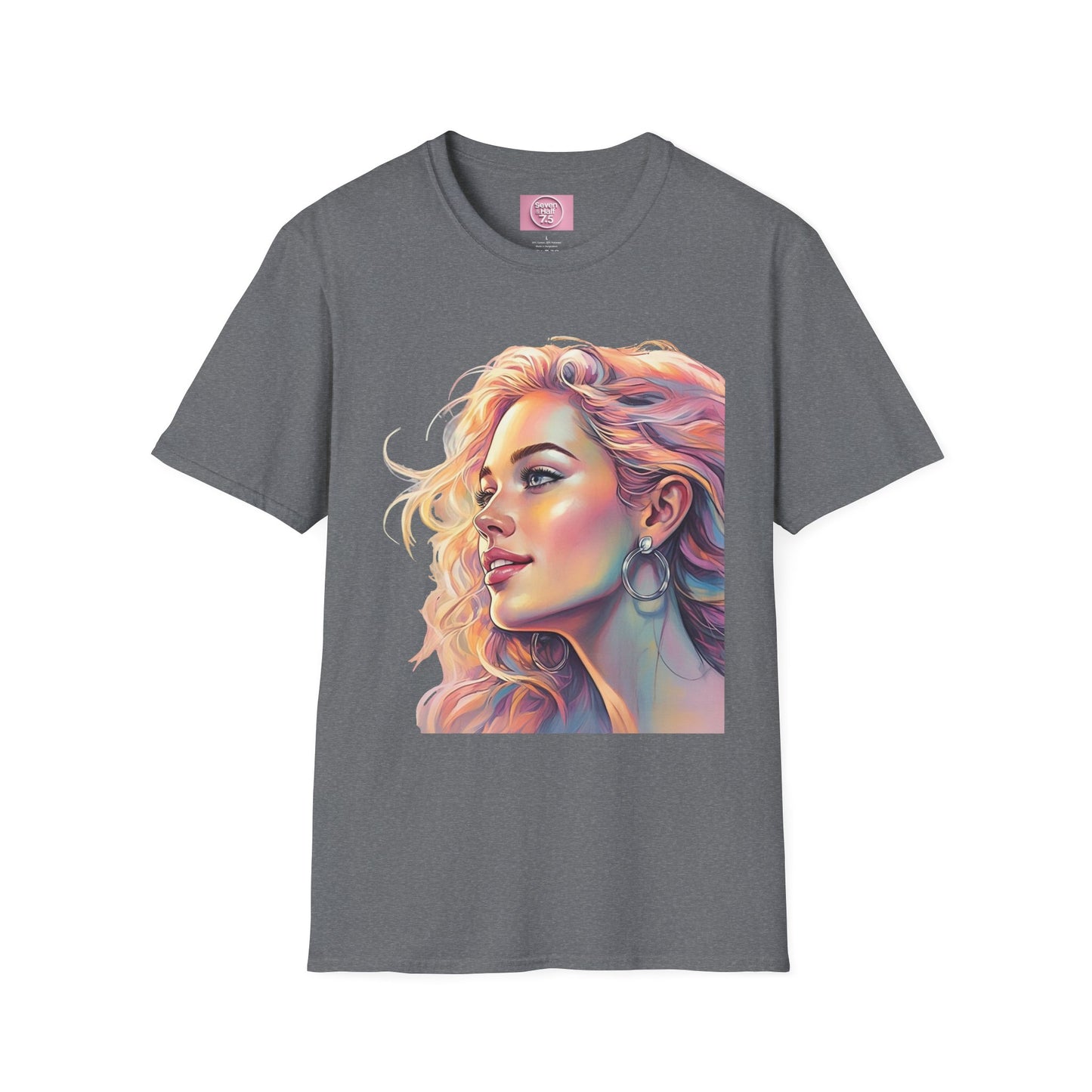 Artistic Women's Portrait T-Shirt - Women's Softstyle Tee for Creative Souls