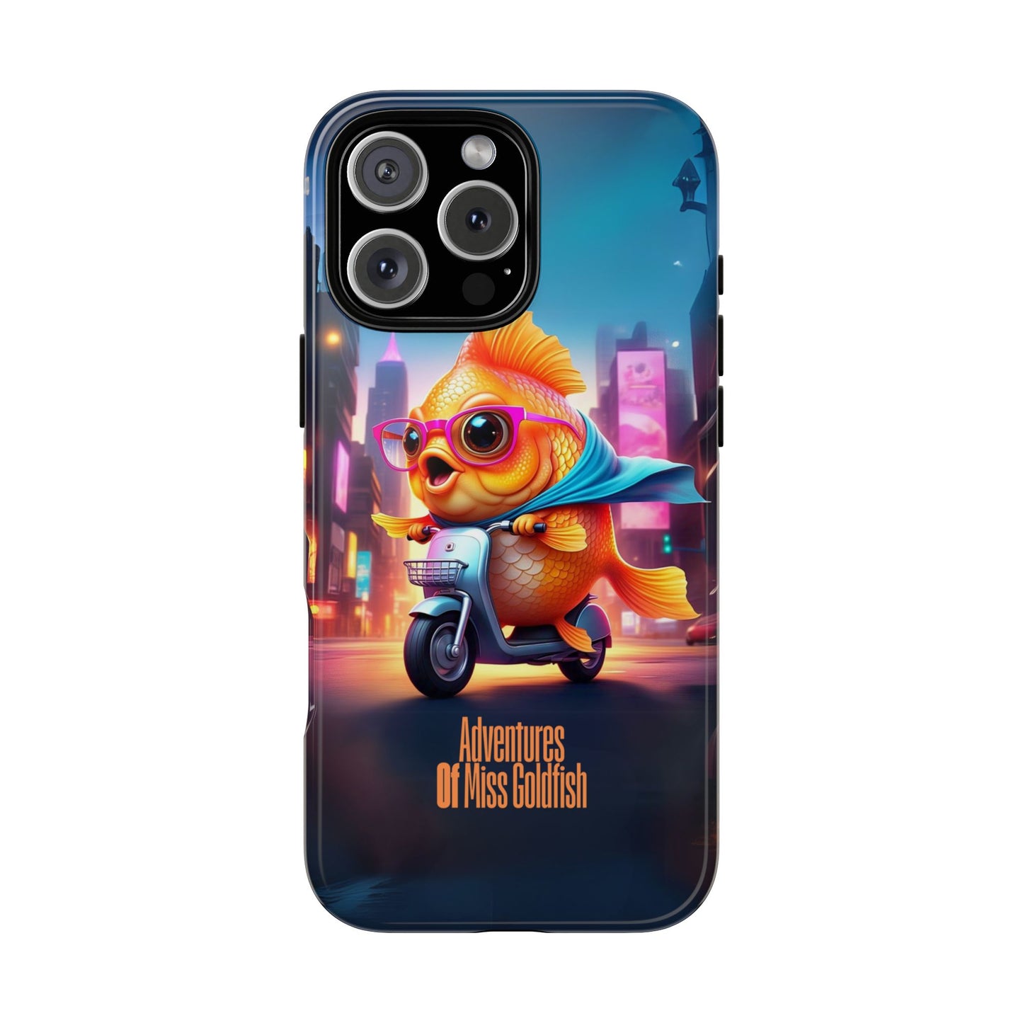 Adventures of Miss Goldfish Phone Case - Fun & Colorful Tough Cover for Fish Lovers