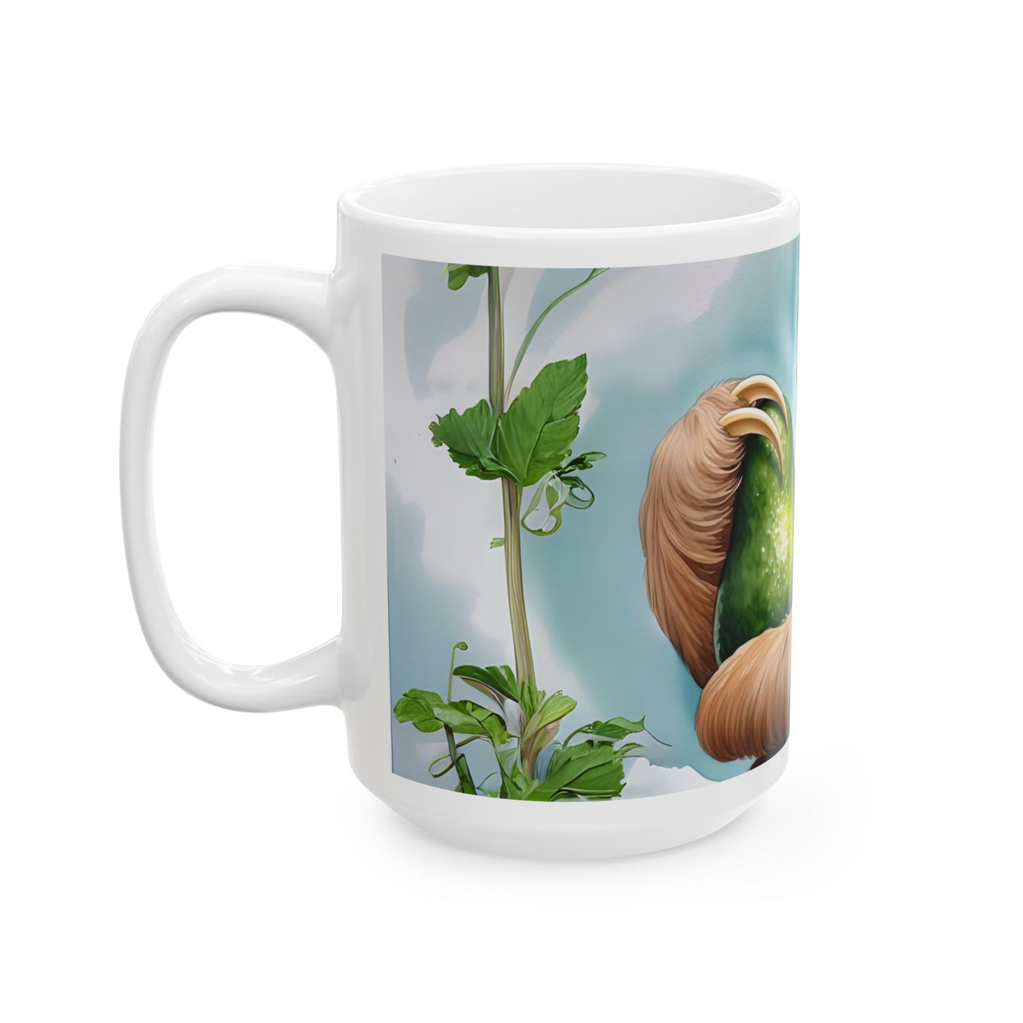 Sloth Love Ceramic Mug - Cute Avocado Design, Perfect Gift for Nature Lovers