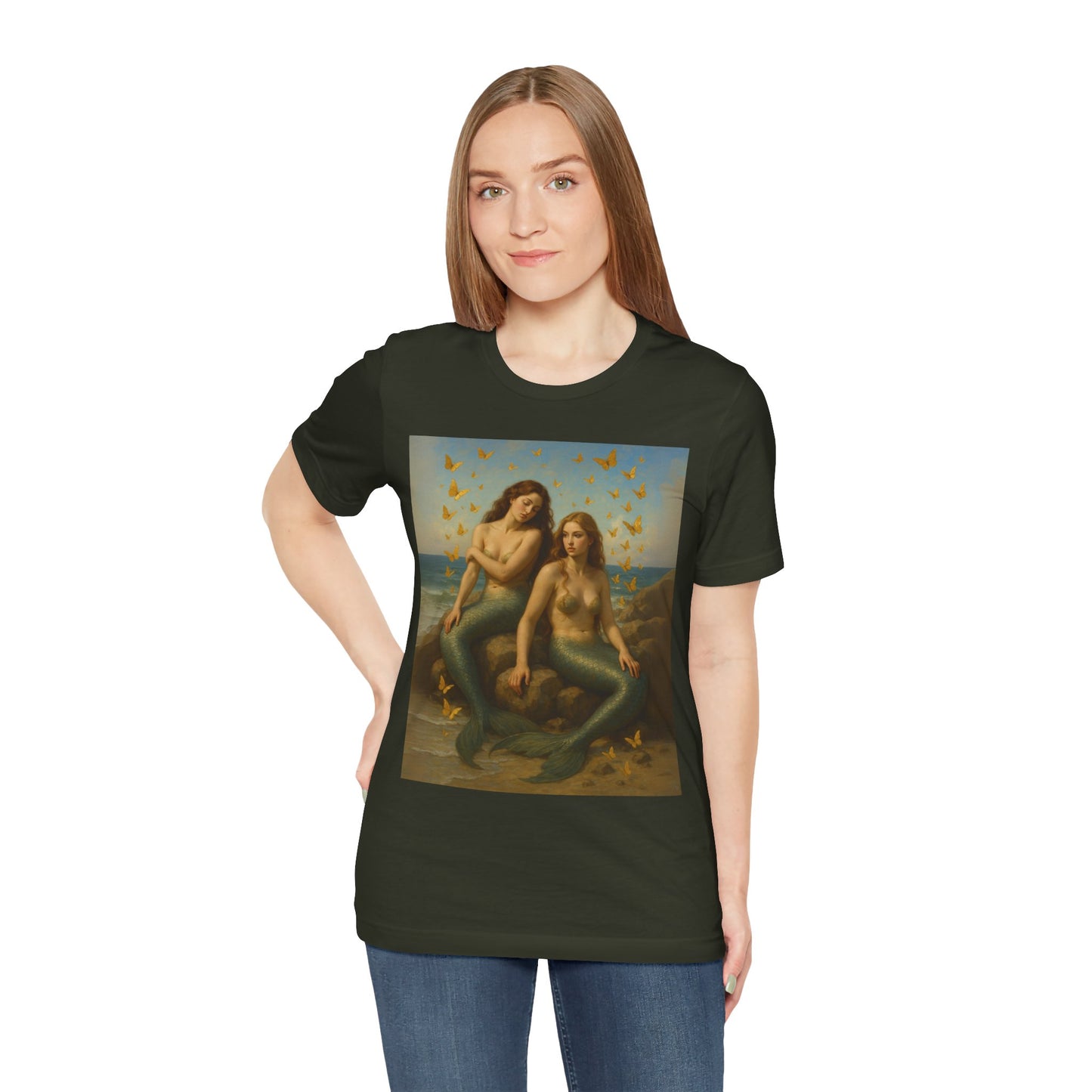 Mermaid Goddess Tee - Artistic Short Sleeve Shirt
