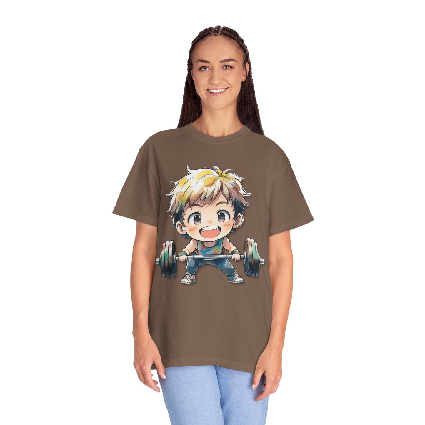 Cute Cartoon Weightlifter Unisex T-shirt - Perfect for Fitness Lovers