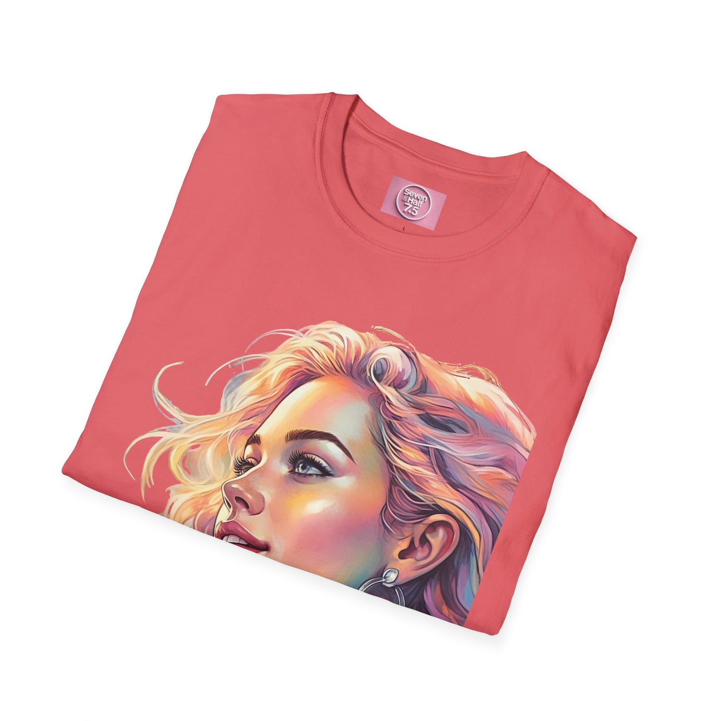 Artistic Women's Portrait T-Shirt - Women's Softstyle Tee for Creative Souls