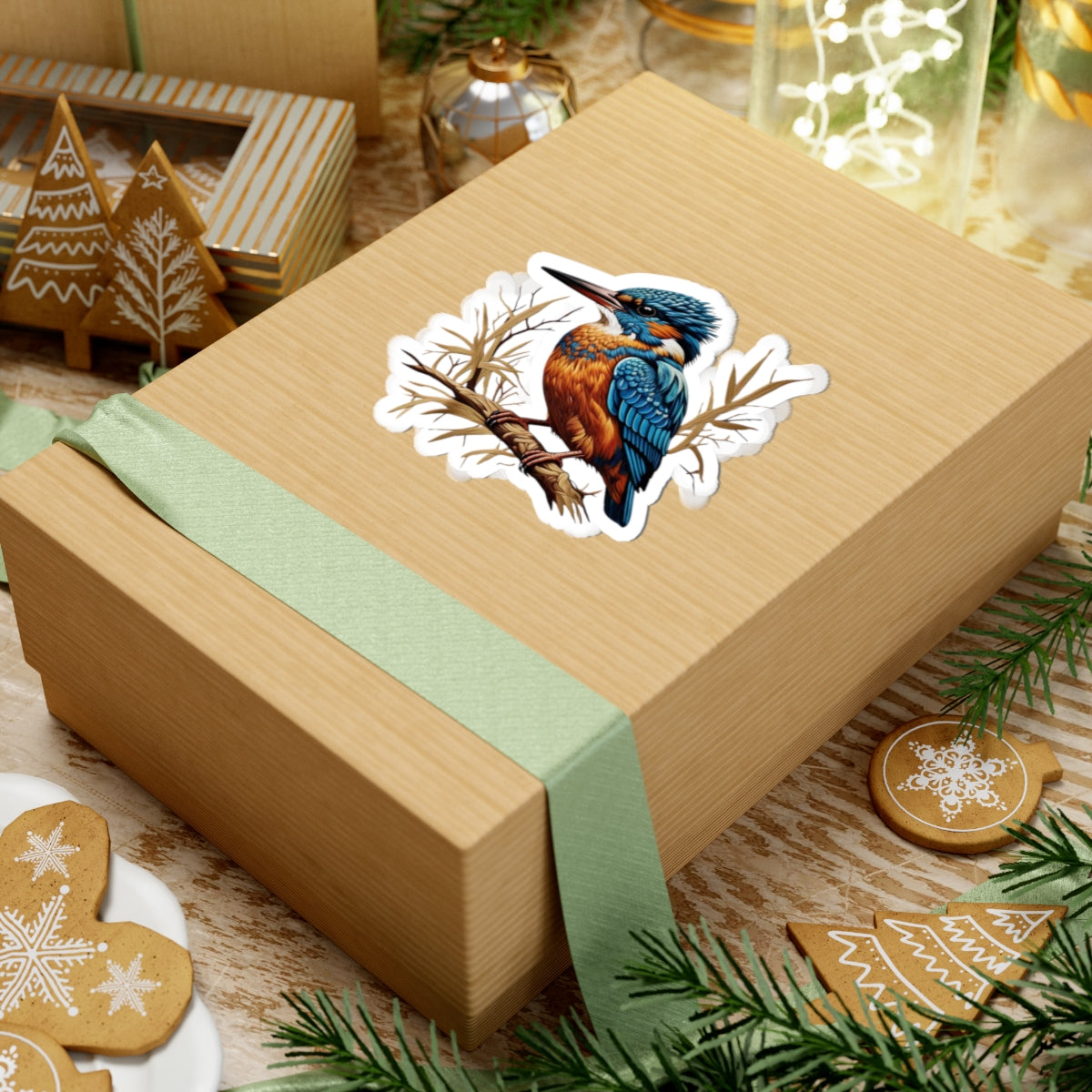 Vibrant Kingfisher Kiss-Cut Stickers - Perfect for Nature Lovers & Crafting