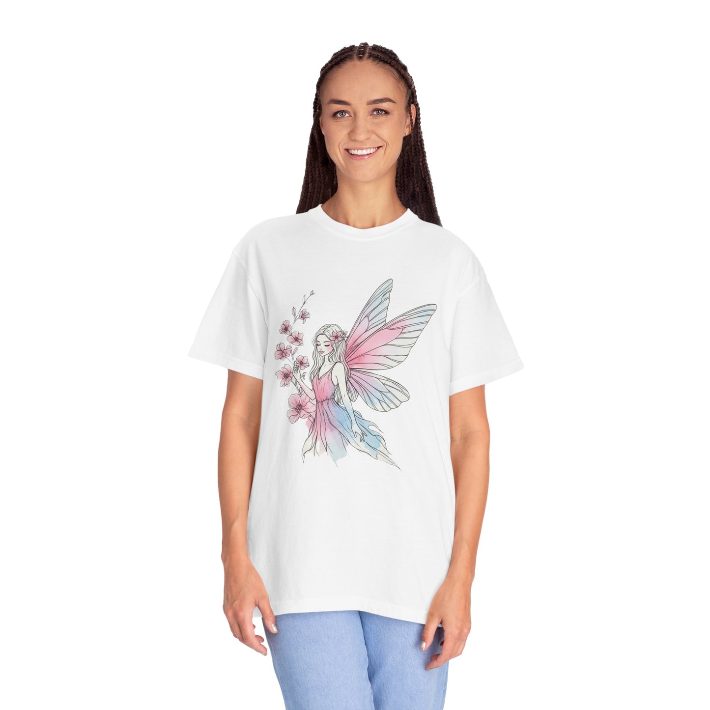 Whimsical Fairy T-Shirt - Eco-Friendly Tee, Vintage Style Shirt, Gift for Her, Fairy Lovers Gift, Summer Apparel, Spring Fashion