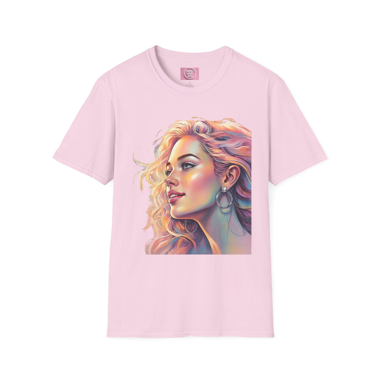 Artistic Women's Portrait T-Shirt - Women's Softstyle Tee for Creative Souls