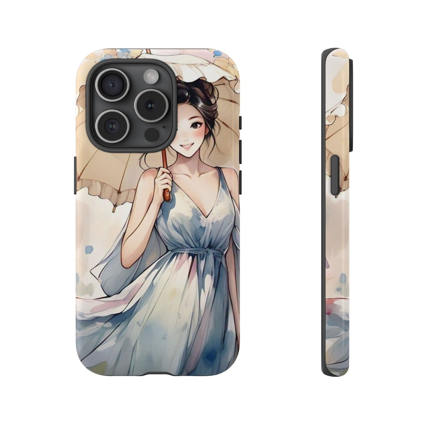 Elegant Floral Phone Case with Umbrella Design