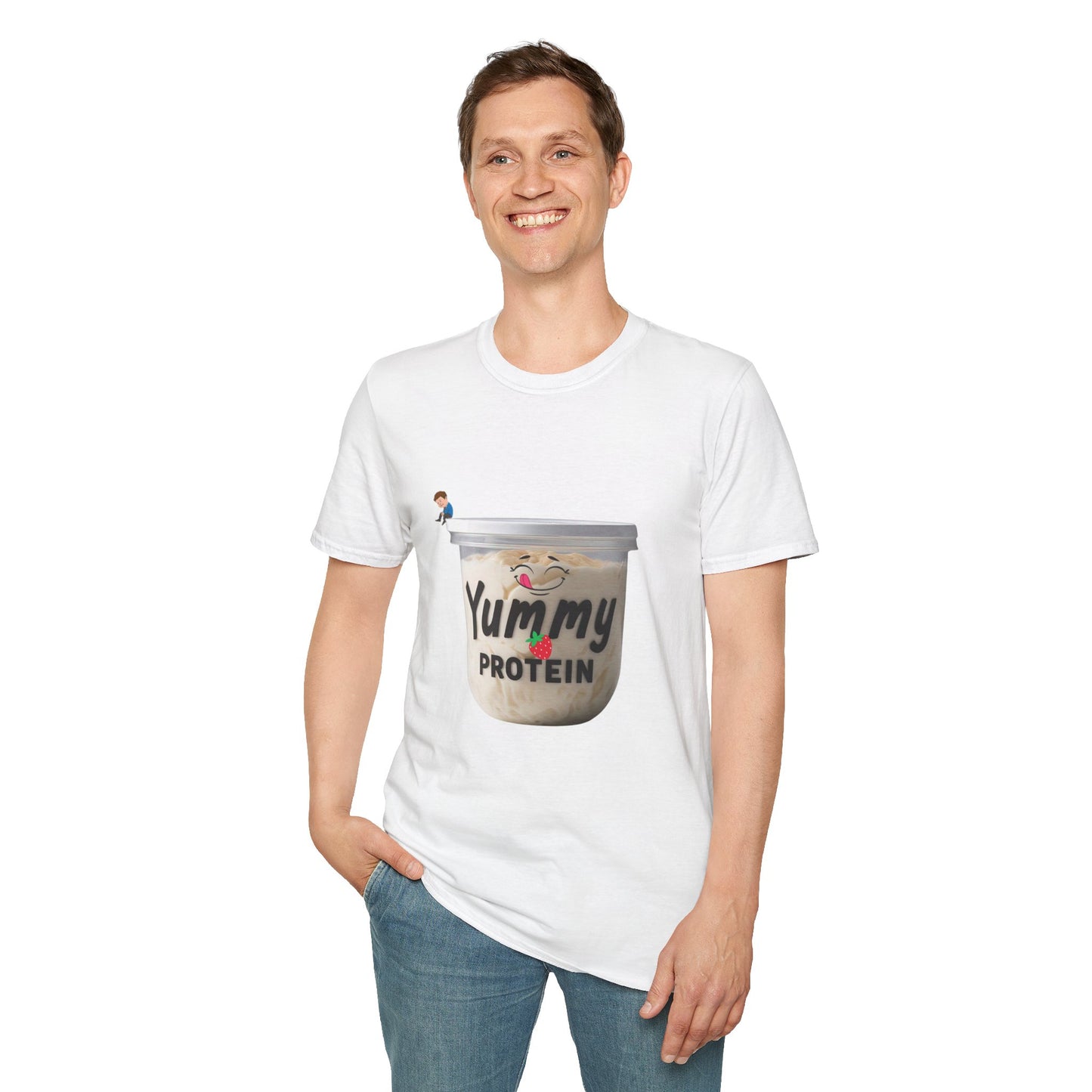 Yummy Protein Unisex Softstyle T-Shirt - Fun Fitness Apparel