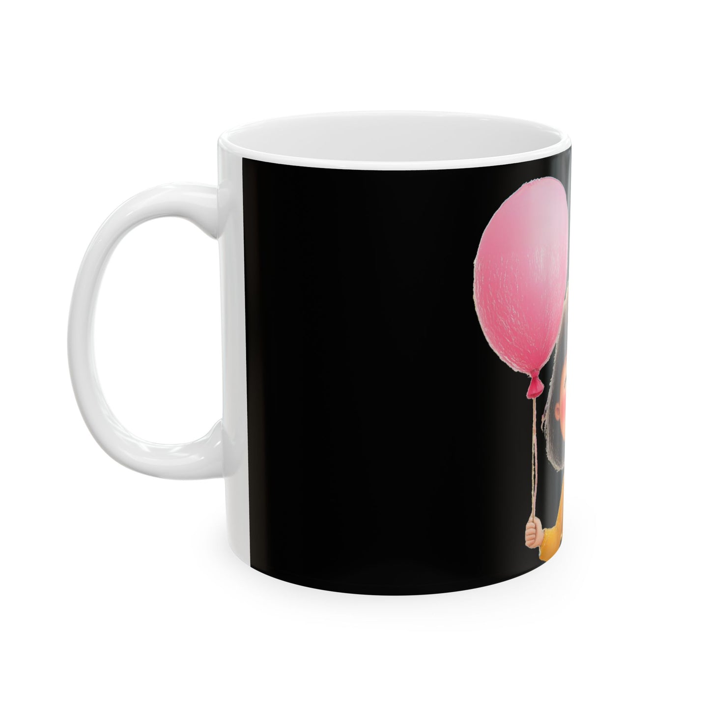 Cute Kid Holding Balloon Ceramic Mug - Perfect Gift for Kids & Birthdays