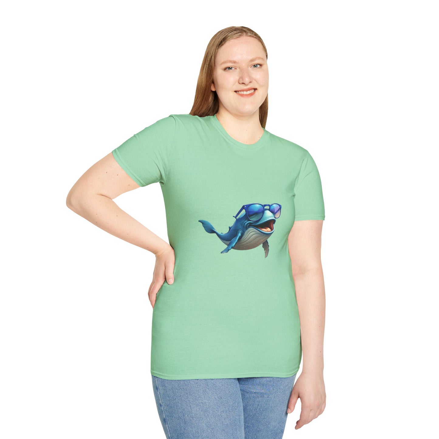 Cool Sunglasses Whale Unisex Softstyle T-Shirt