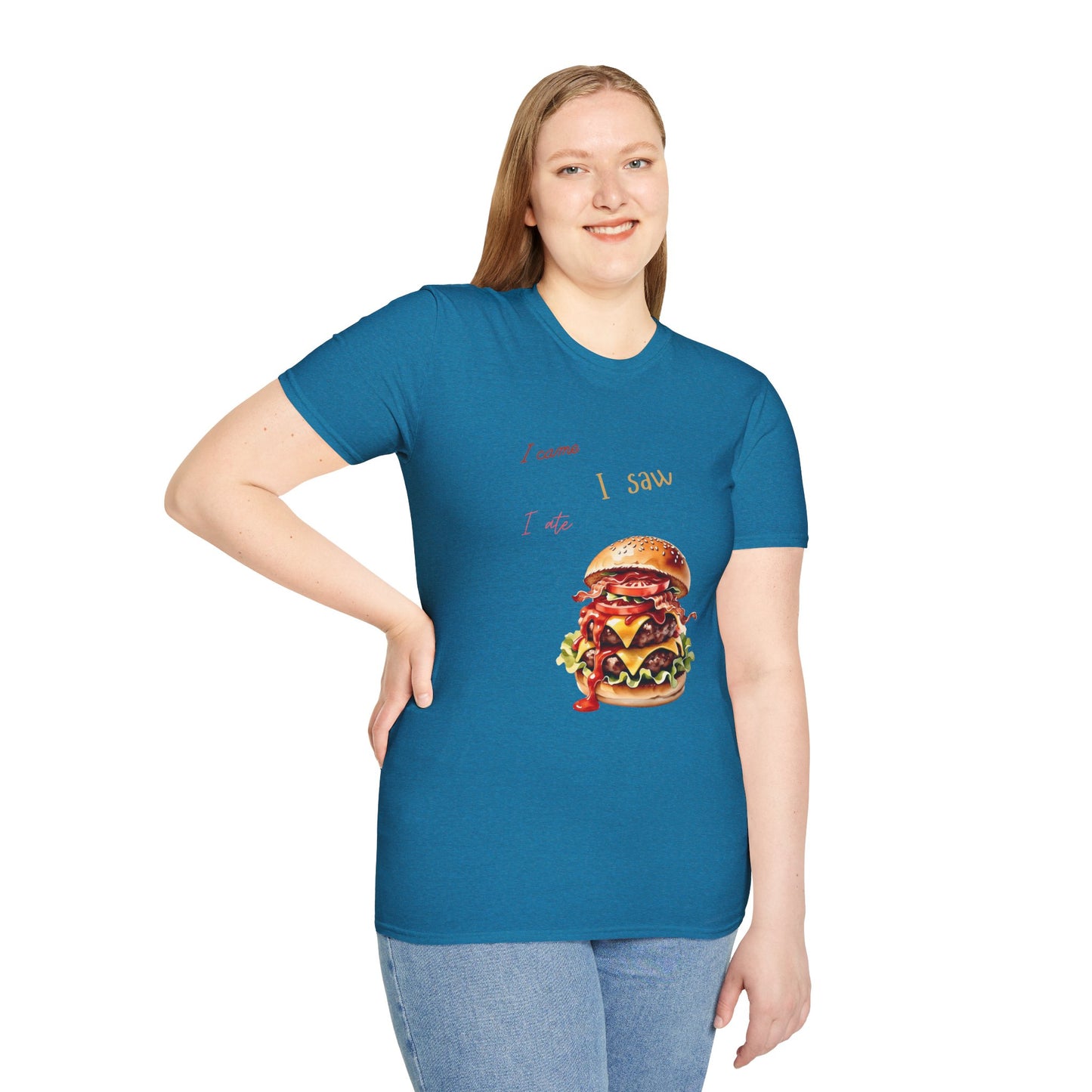 I Came, I Ate Burger Graphic Unisex Softstyle T-Shirt