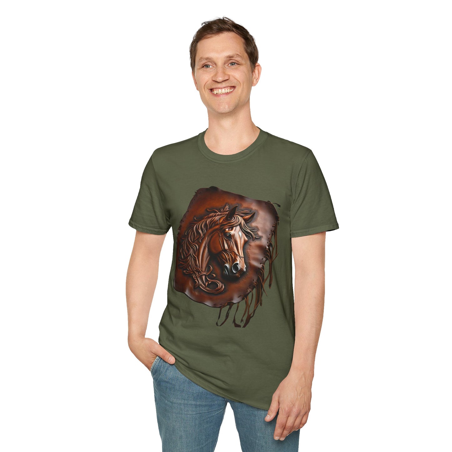 Rustic Horse Artwork Unisex Softstyle T-Shirt