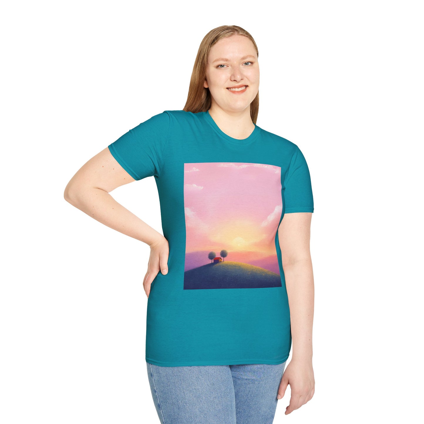 Serene Sunset Unisex Softstyle T-Shirt - Perfect for Nature Lovers