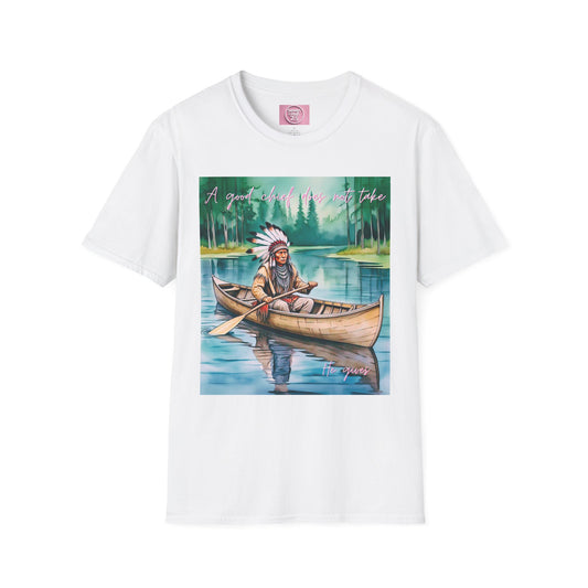 Adventure-Inspired Unisex Softstyle T-Shirt - Canoe Design