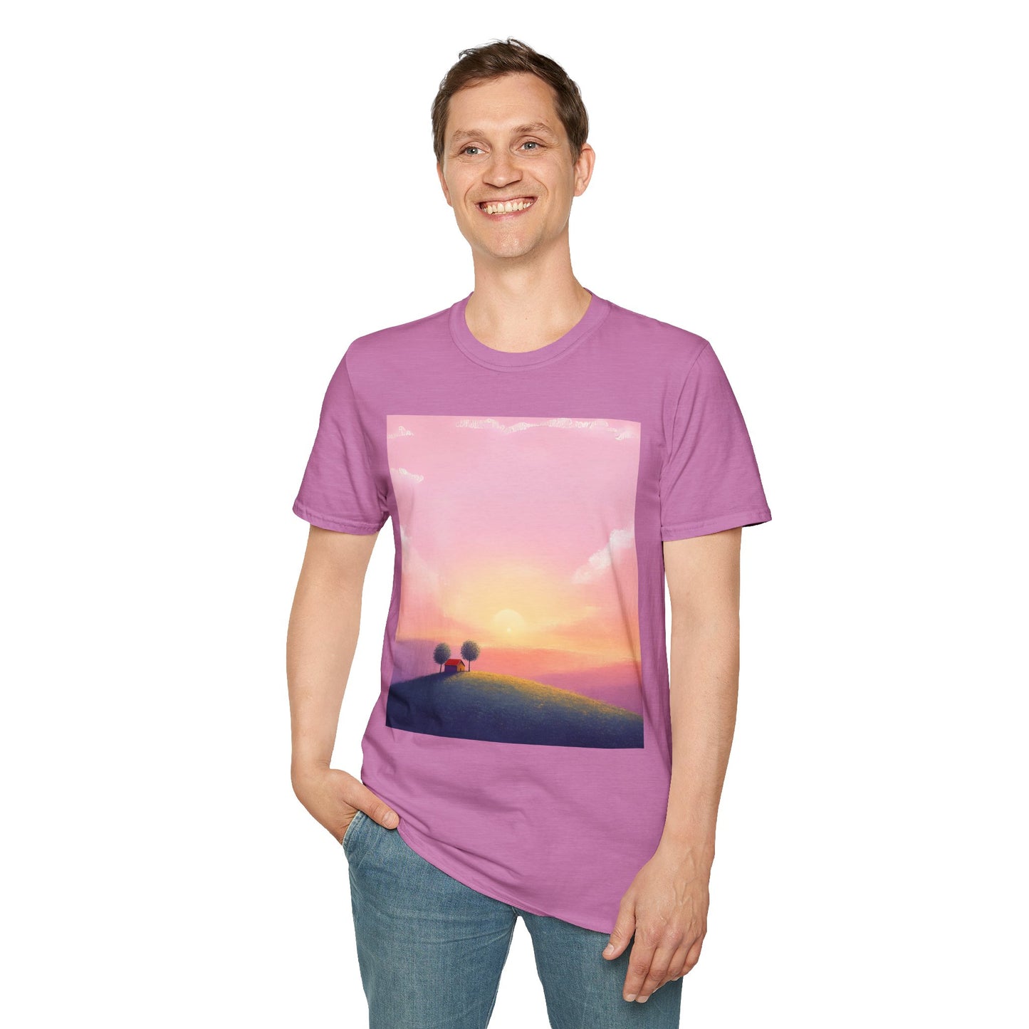 Serene Sunset Unisex Softstyle T-Shirt - Perfect for Nature Lovers