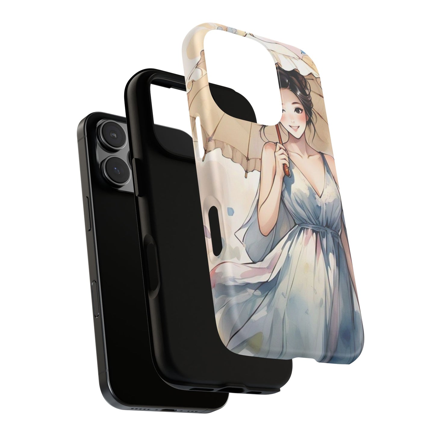 Elegant Floral Phone Case with Umbrella Design