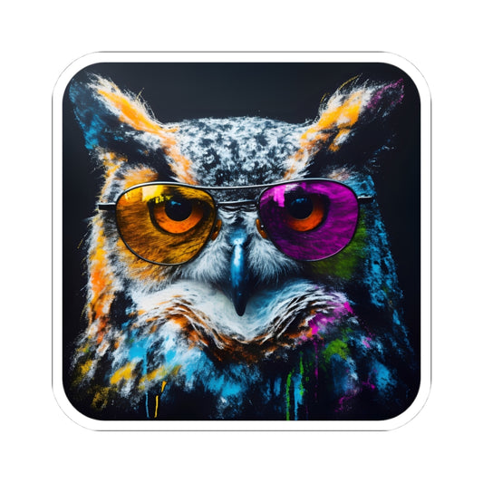 Colorful Owl Kiss-Cut Stickers - Funky Vinyl Decals for Laptop & Home Decor