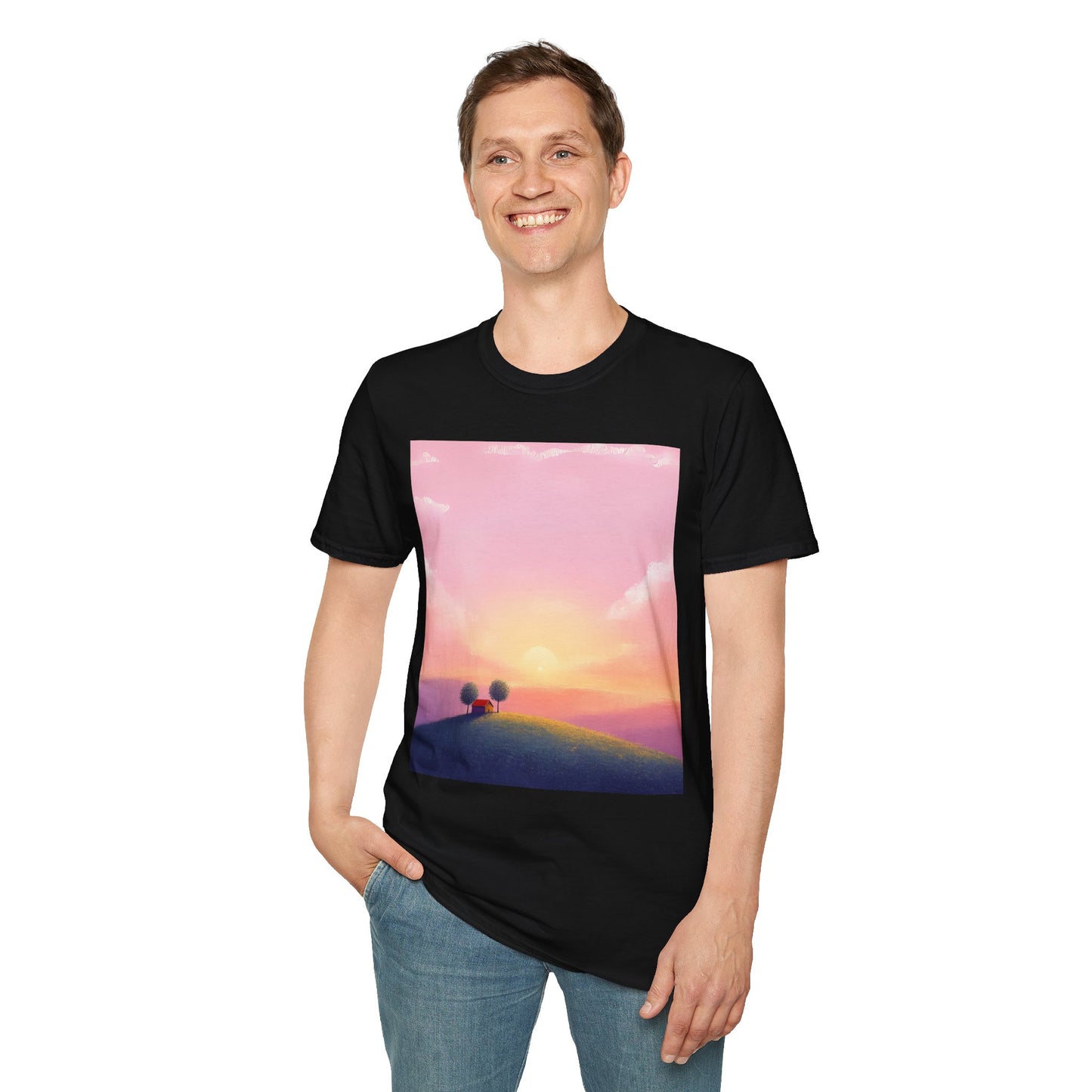Serene Sunset Unisex Softstyle T-Shirt - Perfect for Nature Lovers