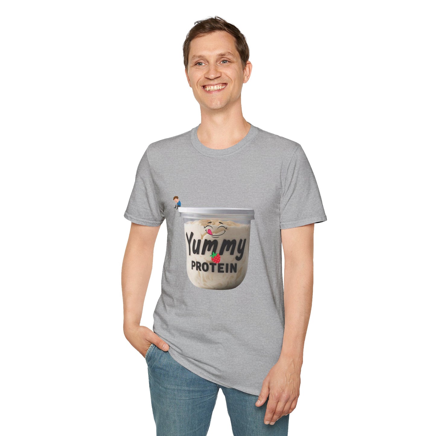 Yummy Protein Unisex Softstyle T-Shirt - Fun Fitness Apparel