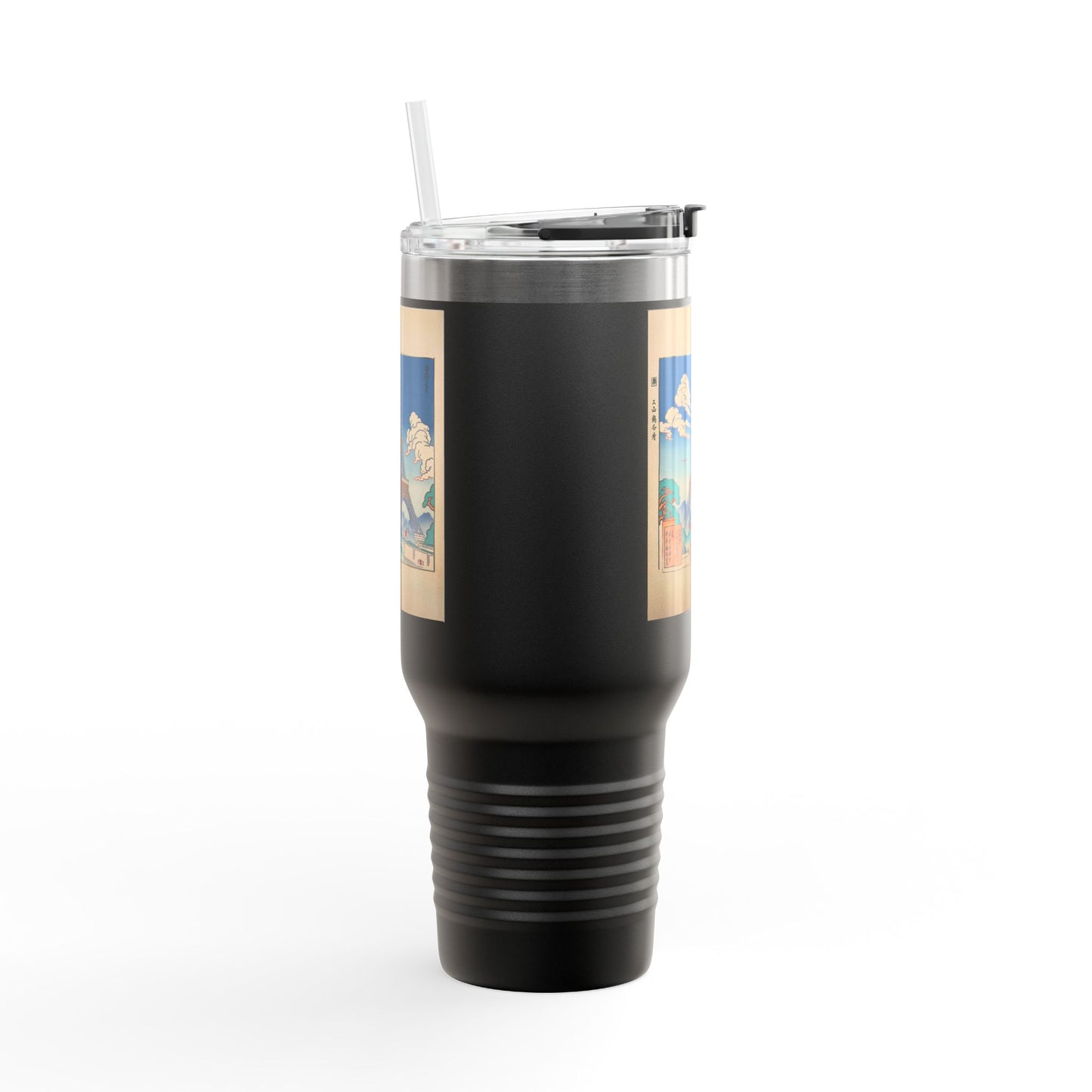 Vintage-Inspired Insulated Travel Mug - 40oz with Iconic Landmarks