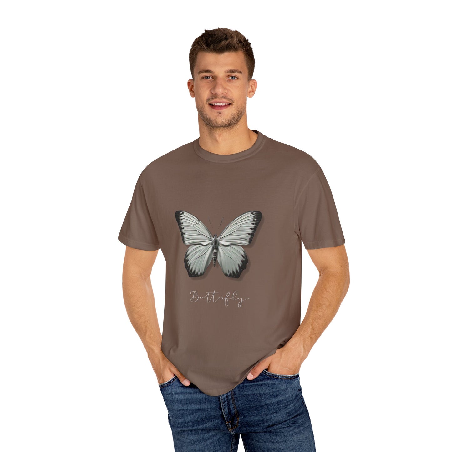 Butterfly Unisex Garment-Dyed T-Shirt – Nature-Inspired Casual Wear