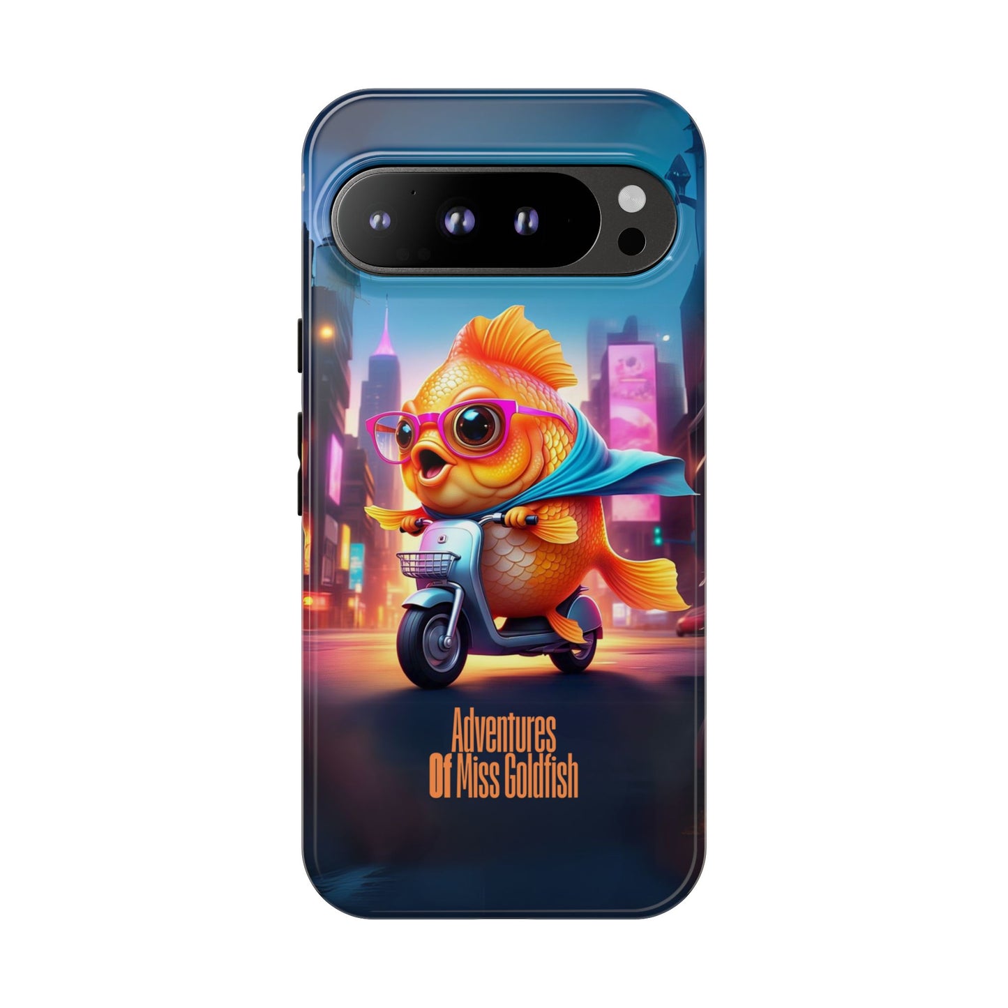 Adventures of Miss Goldfish Phone Case - Fun & Colorful Tough Cover for Fish Lovers