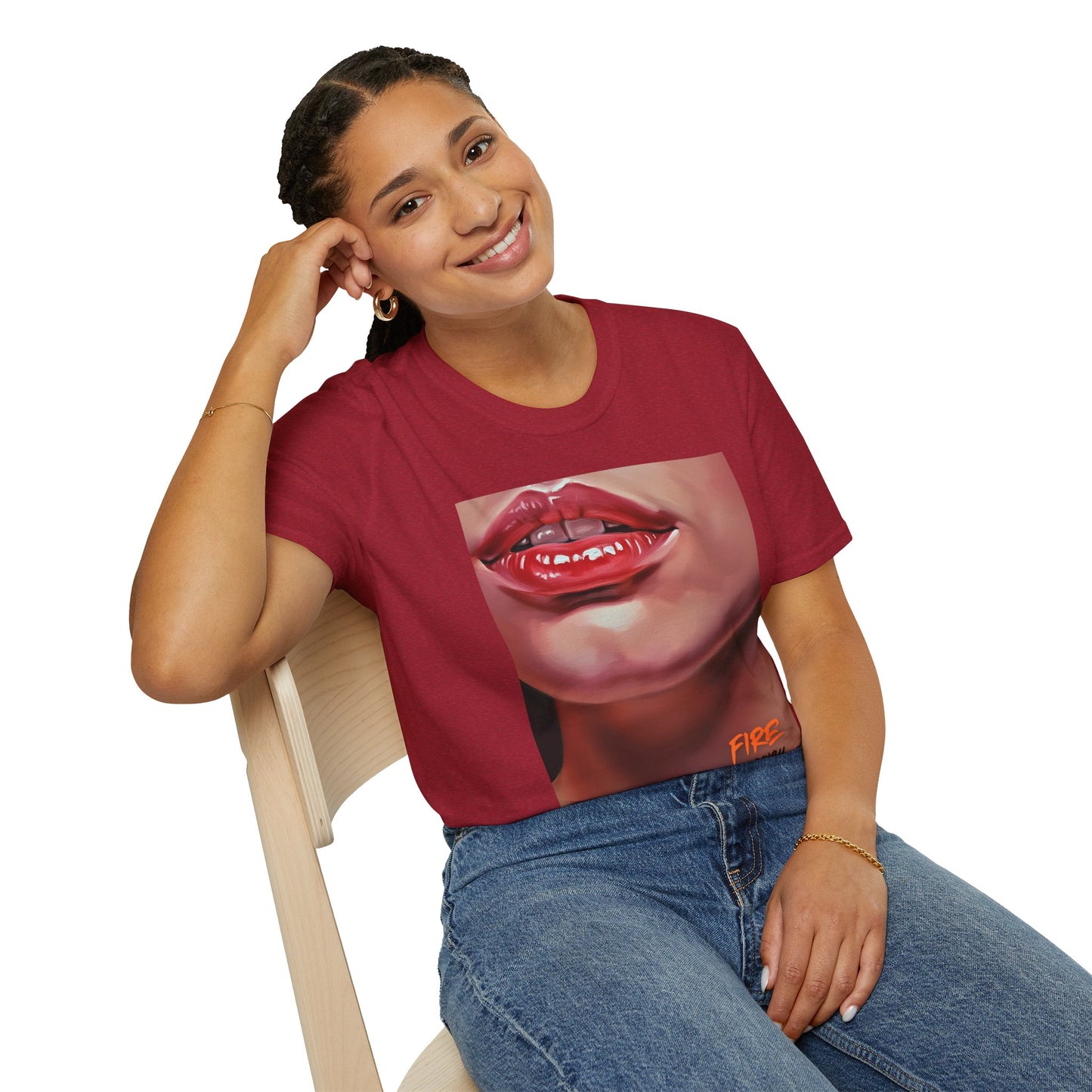 Fire Lips Women's Softstyle T-Shirt - Bold Art for Confident Expressions