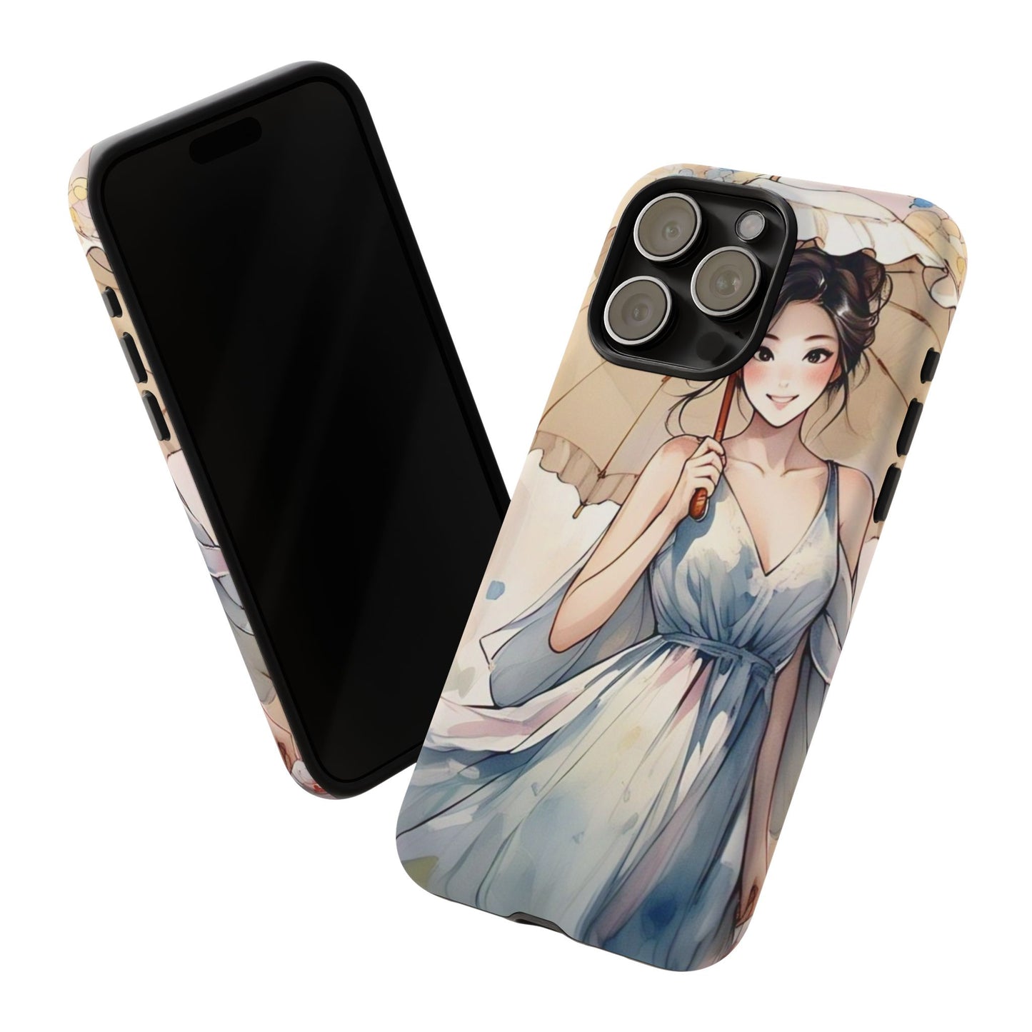 Elegant Floral Phone Case with Umbrella Design