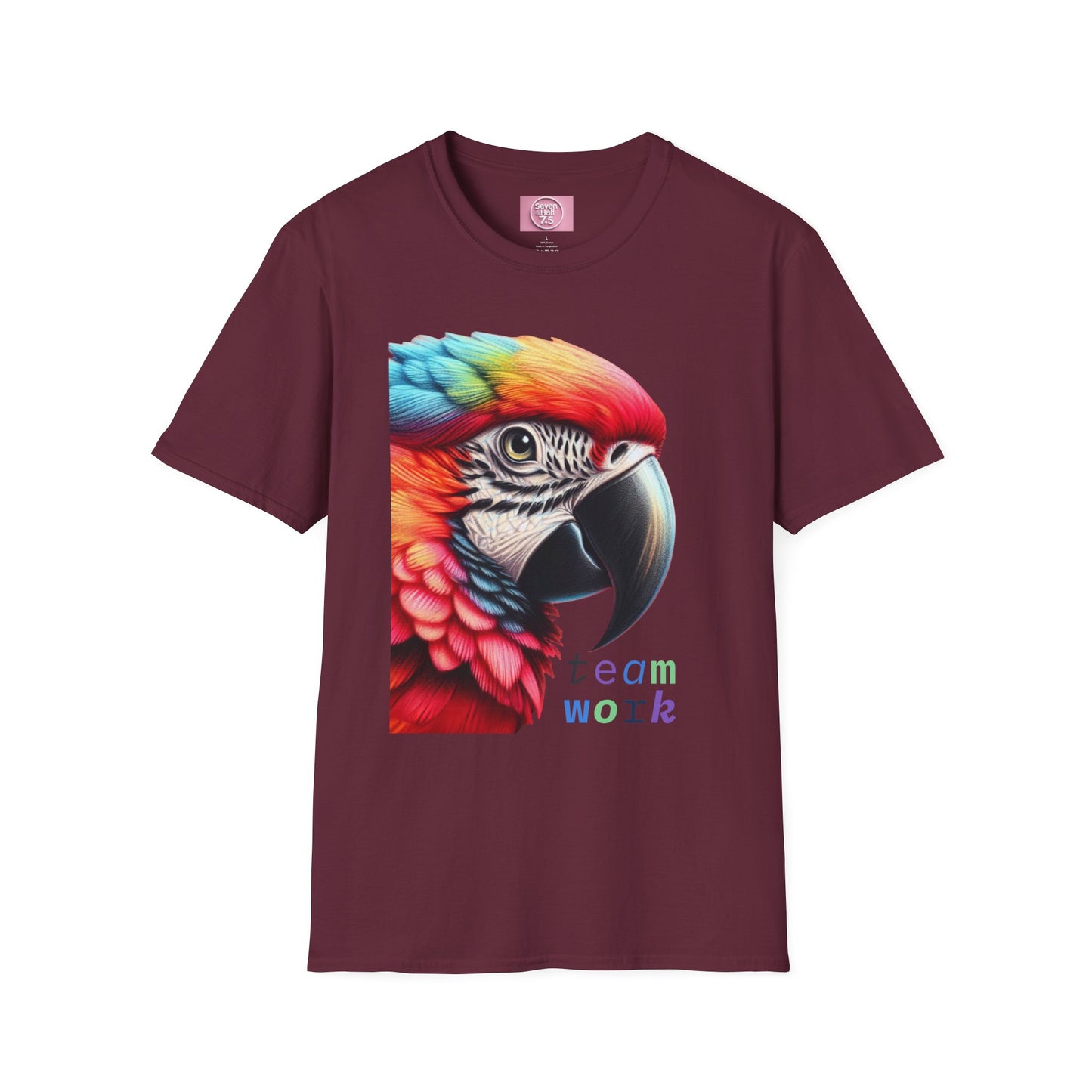 Vibrant Parrot Teamwork T-Shirt for Nature Lovers