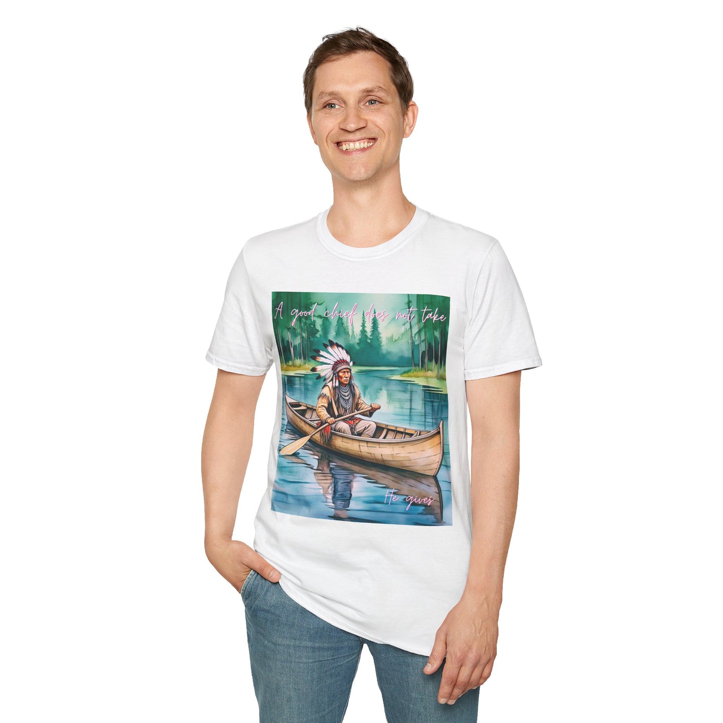 Adventure-Inspired Unisex Softstyle T-Shirt - Canoe Design