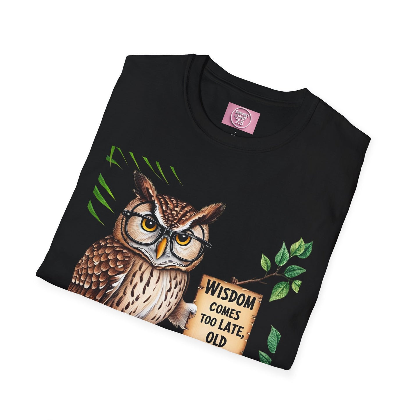 Wisdom Owl Unisex Softstyle T-Shirt - Inspirational Nature Tee