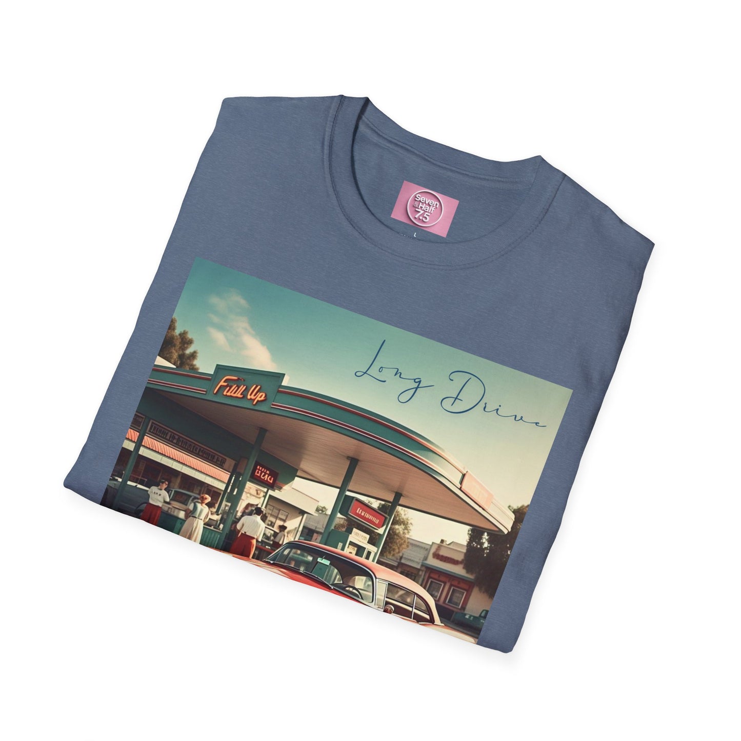 Retro Car Unisex Softstyle T-Shirt - Long Drive Graphic Tee