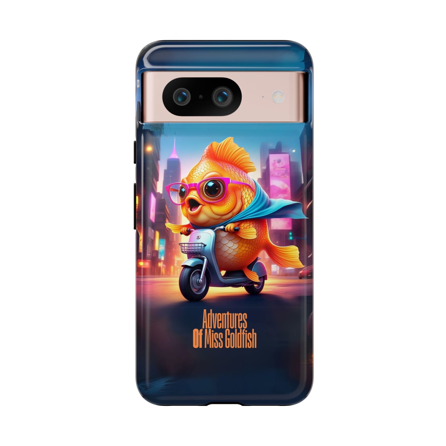Adventures of Miss Goldfish Phone Case - Fun & Colorful Tough Cover for Fish Lovers