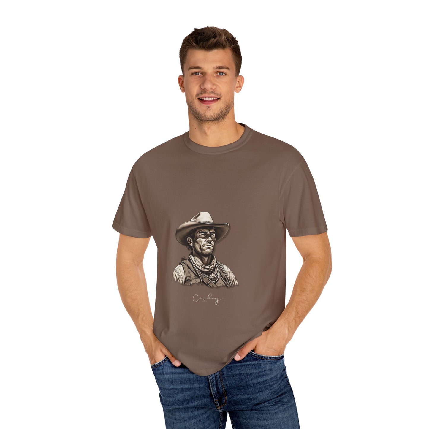 Rustic Cowboy Graphic T-Shirt for Western Aficionados