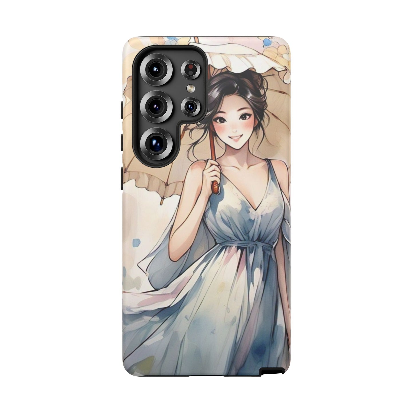 Elegant Floral Phone Case with Umbrella Design