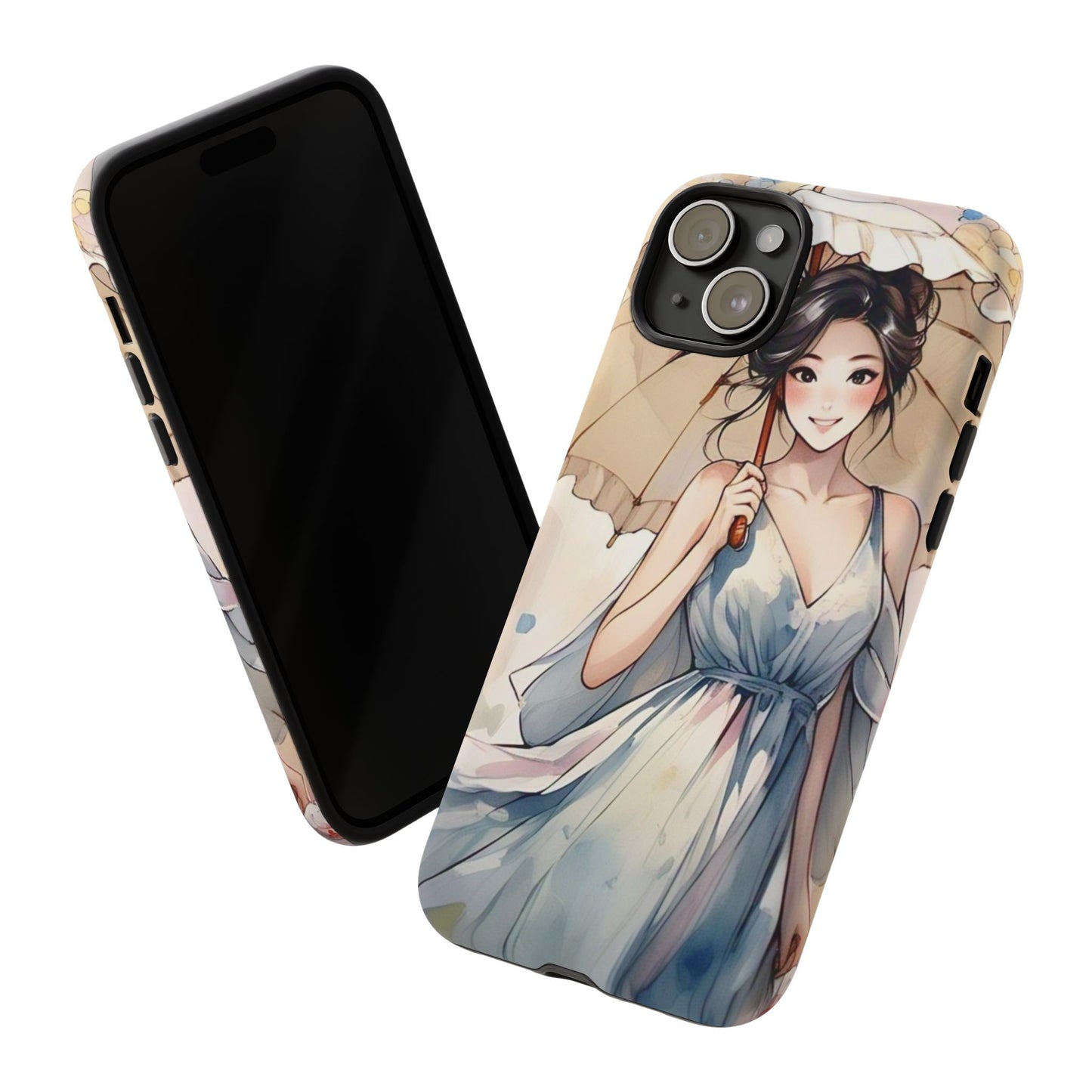 Elegant Floral Phone Case with Umbrella Design
