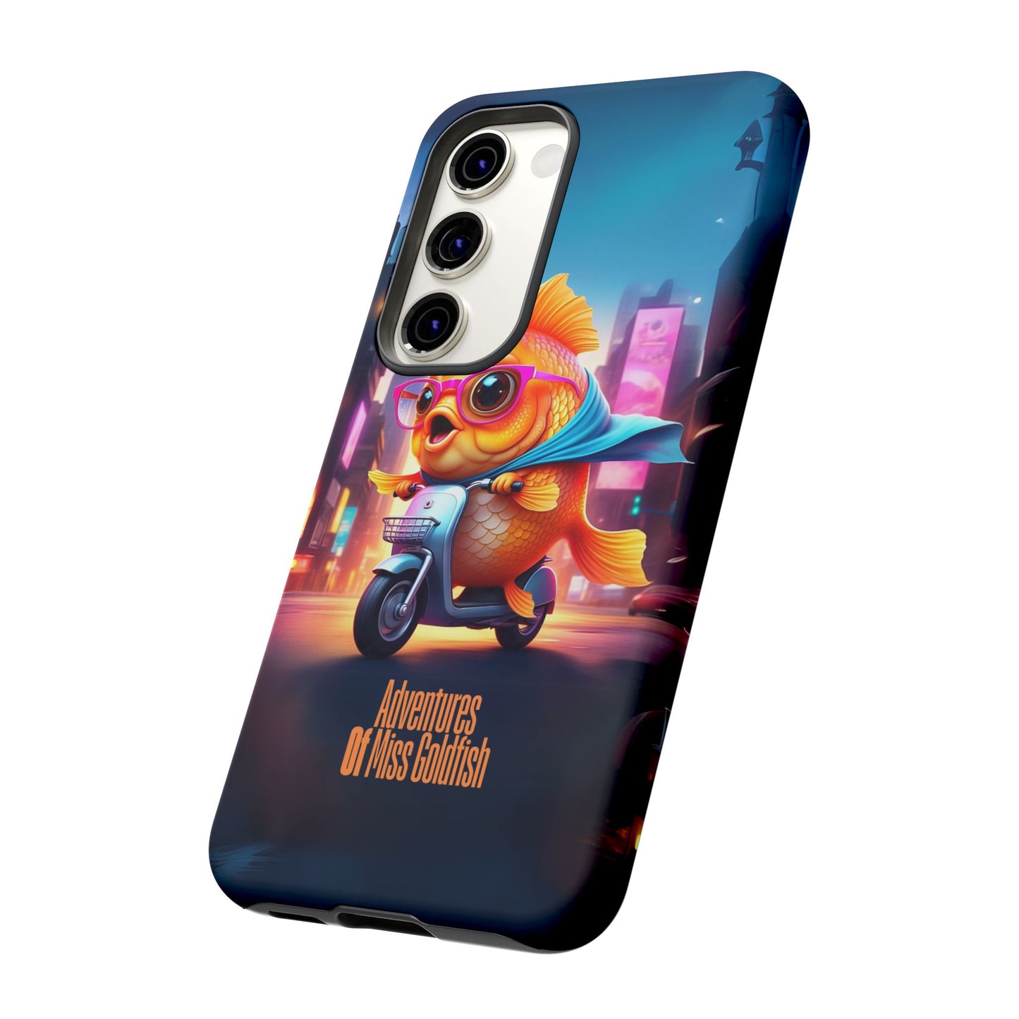 Adventures of Miss Goldfish Phone Case - Fun & Colorful Tough Cover for Fish Lovers