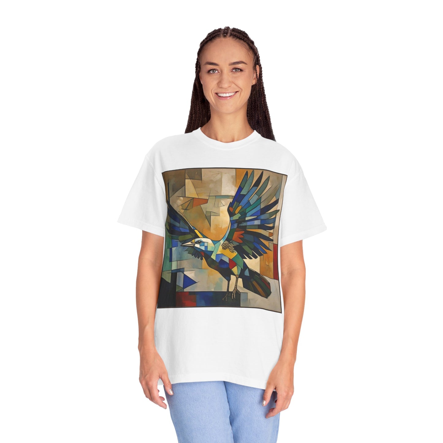 Colorful Bird Art Unisex T-Shirt - Vibrant Garment-Dyed Tee