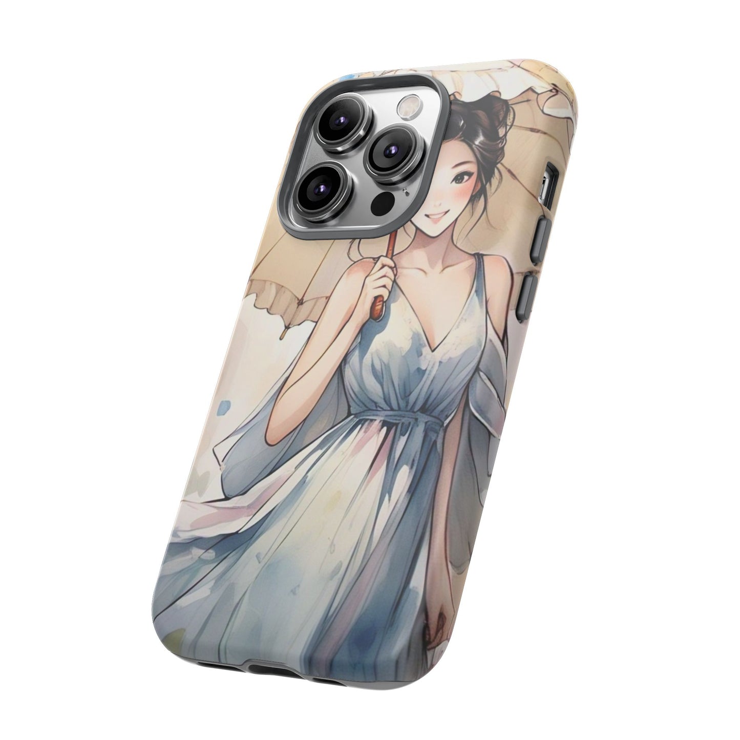 Elegant Floral Phone Case with Umbrella Design