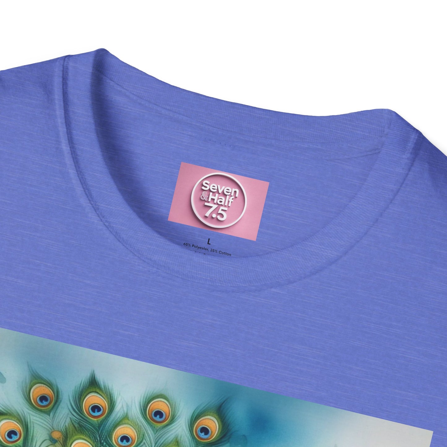 Colorful Peacock Unisex Softstyle T-Shirt - Vibrant Nature Art Tee