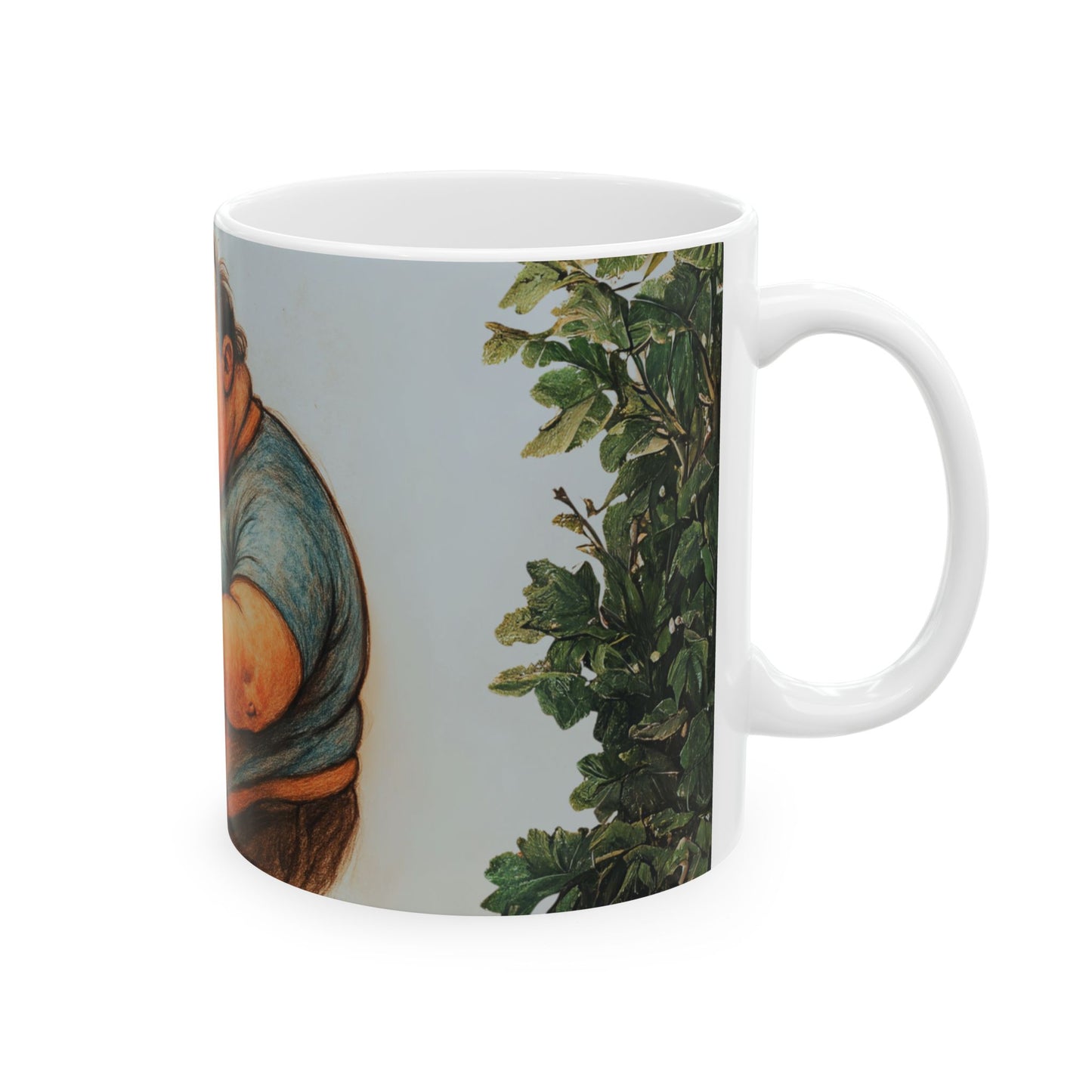 Funny Cartoon Ceramic Mug – Whimsical 11oz & 15oz Cups for Food Lovers