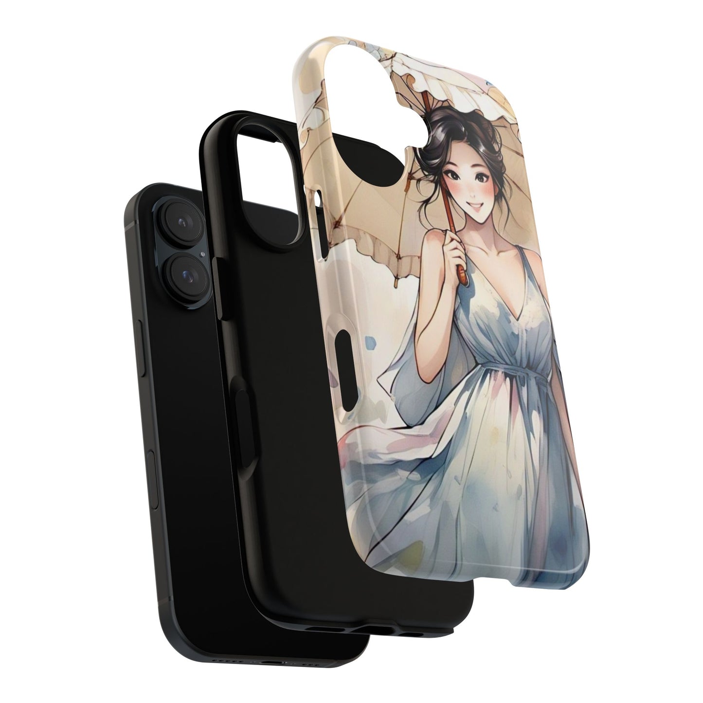 Elegant Floral Phone Case with Umbrella Design